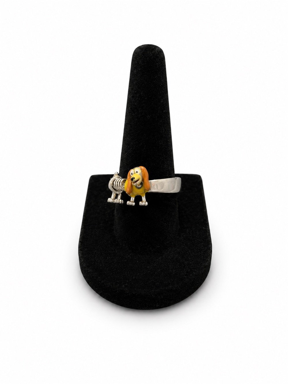Disney Parks Official Toy Story Slinky Dog Silver Size 8 Women’s Dachshund Ring - Picture 3 of 4